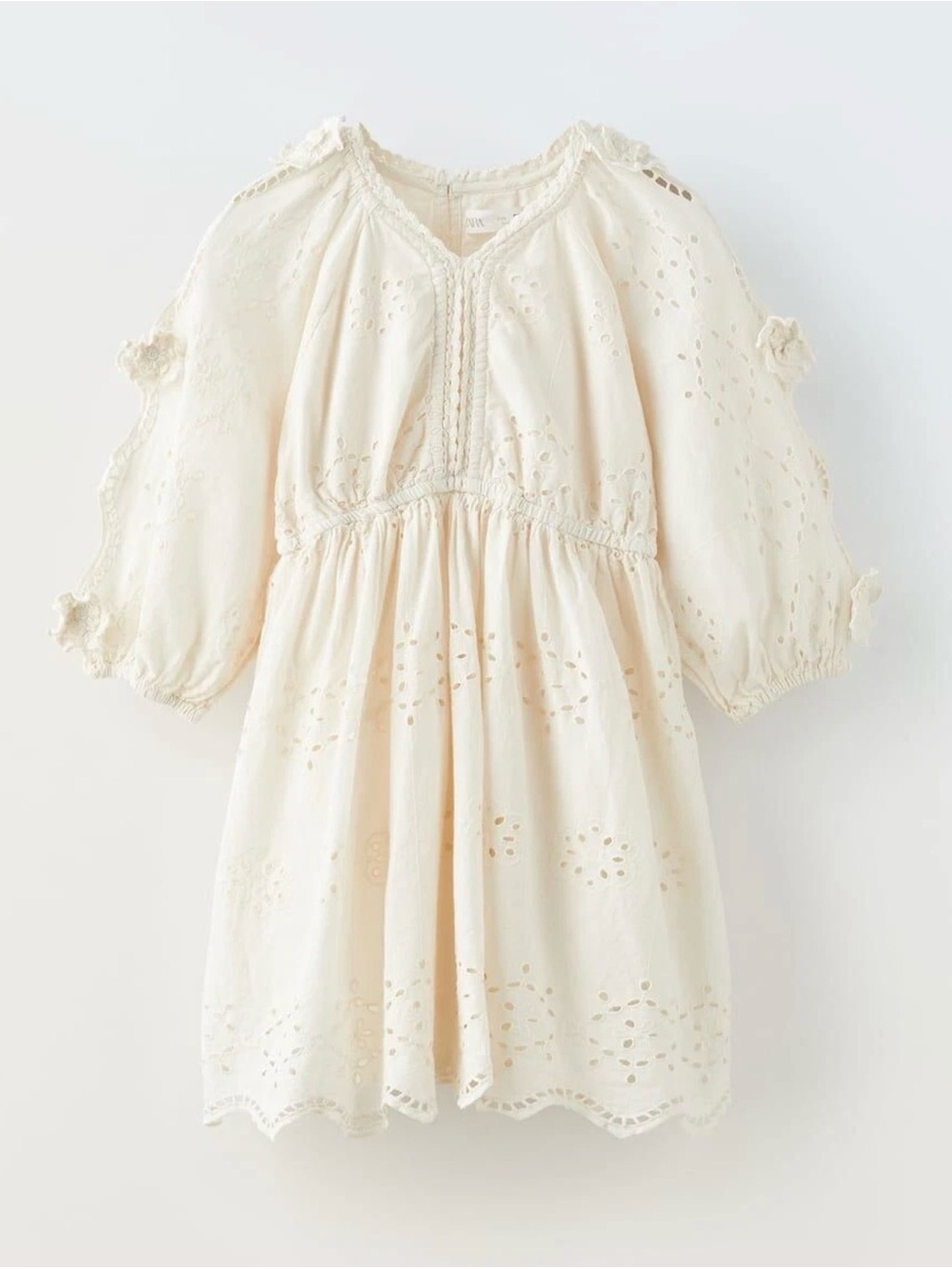 Zara girls embroidered schiffli dress Sz 7